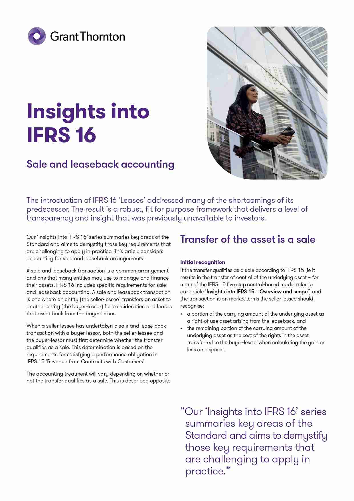 Sales and leaseback accounting