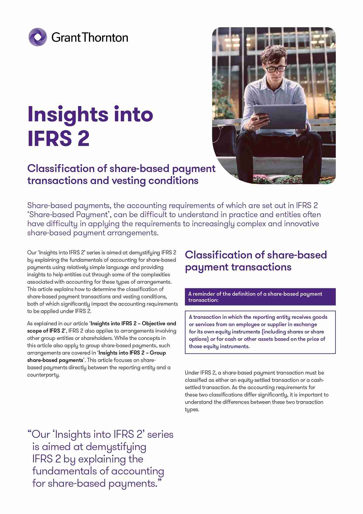 Classifying share-based payments and vesting conditions